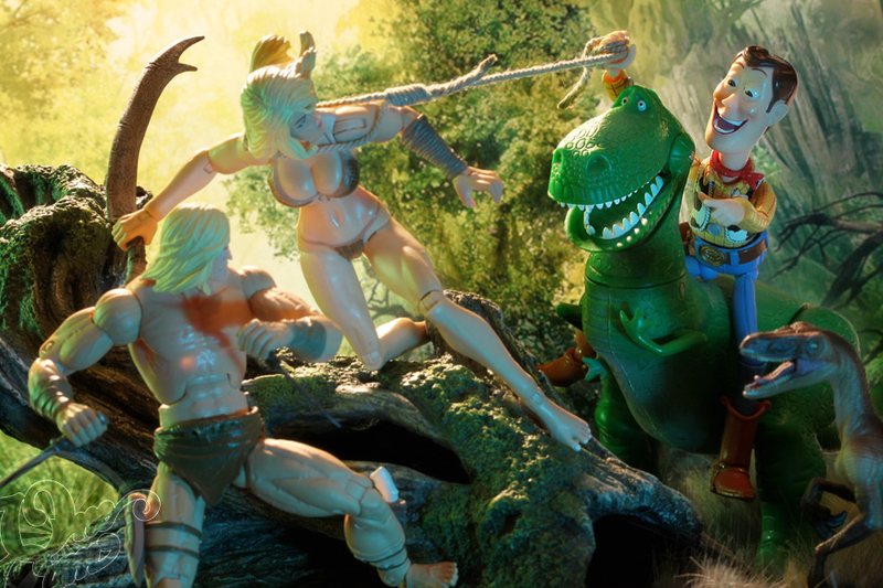 Illustration for article titled Creepy Woody Trolling the World's Coolest Figures and Toys